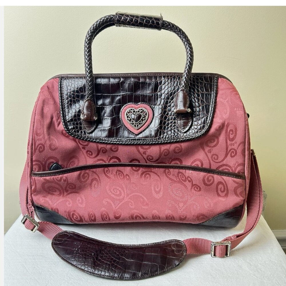 Brighton Organizer Toiletry/Cosmetic Carry On Travel Bag Dark Pink 14x10x7